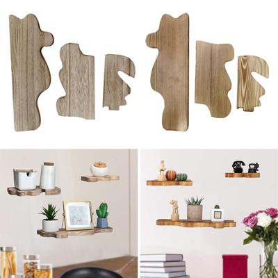 3x Wall Shelves Floating Shelves Multifunctional Modern Decorative Rustic Wood