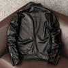 New Korean Style Stylish Simple Genuine Sheepskin Leather Jacket Men Short Stand Collar Casual Coat