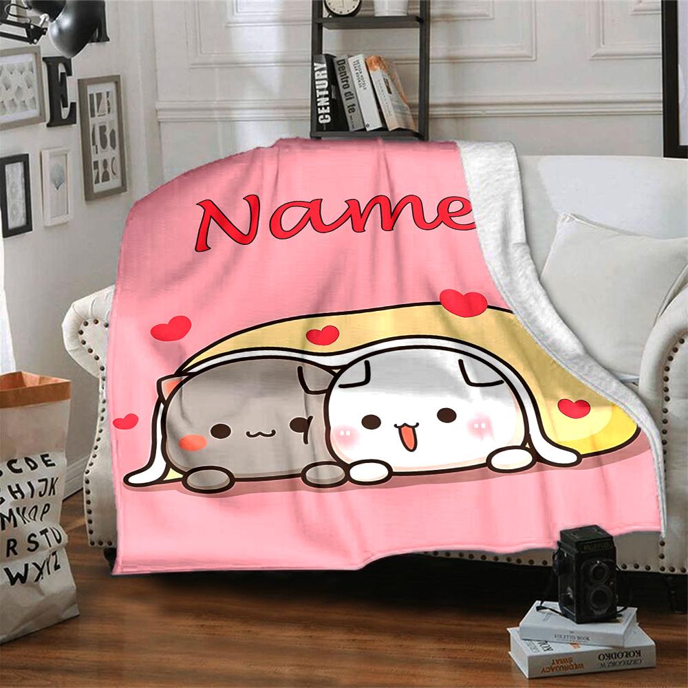 Customiz Name Personality Bubu Dudu Blanket Soft &Warm Sofa Office Bed Travel Lunch Break Blanket, Gift Suitable for All Seasons