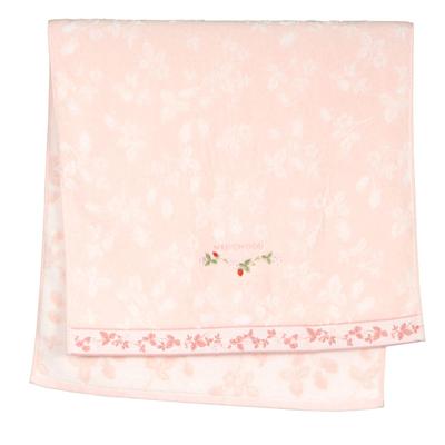 Nishikawa Bath Towel, 100% Cotton, Wedgwood Wild Strawberry, Strawberry Design, Smooth Shirring, Soft Pink, TT11304606P