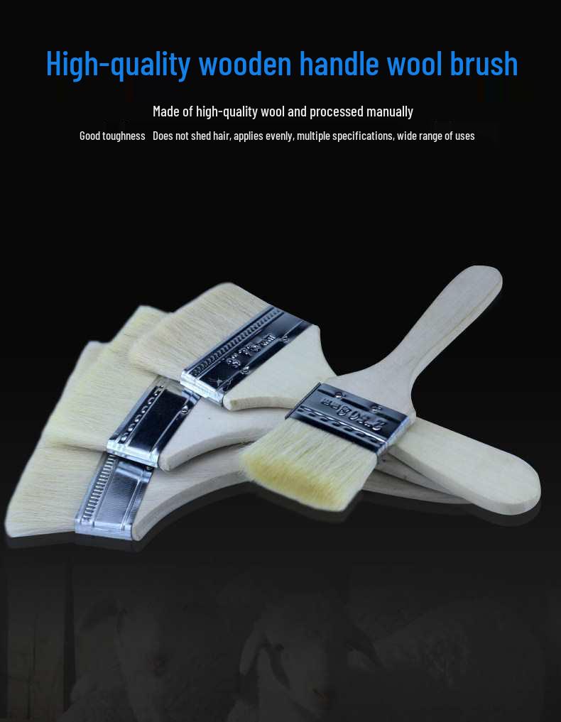 Wooden Handle Soft Bristle Paint & Cleaning Brush - 4 Inch