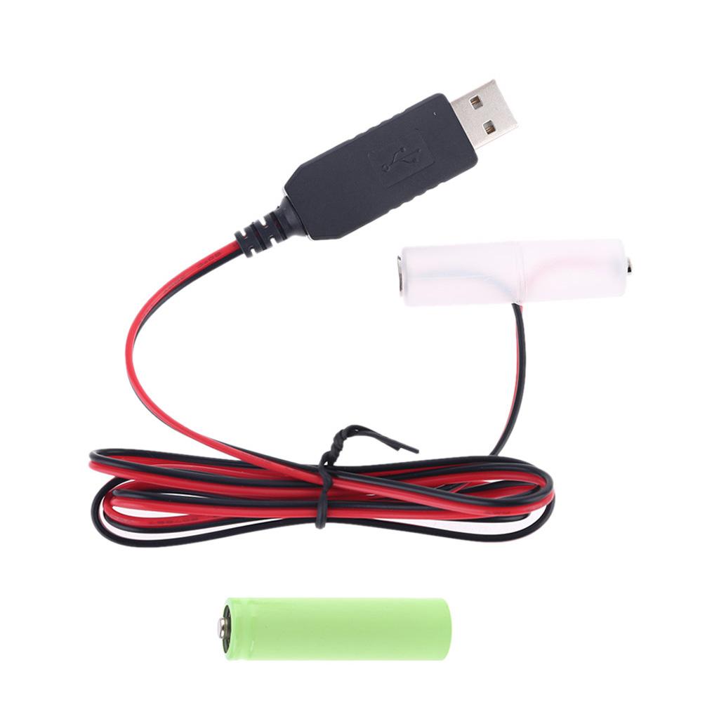 Battery Eliminator USB Power Supply Cable Replace1.5V AA Battery for Radio Electric Toy Clock LED Strip Light Calculator