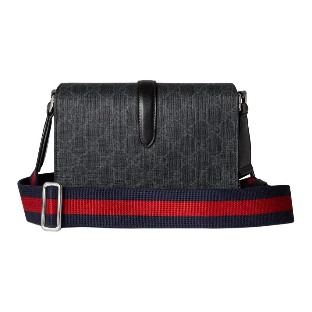 Gucci GG Monogram Canvas Messenger Crossbody Bag In Black For Men Daily Use