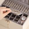 Stylish Multi Layer Jewelry Chest Multilayered Jewelry Storage Box Convenient PU Leather for Accessory Organization