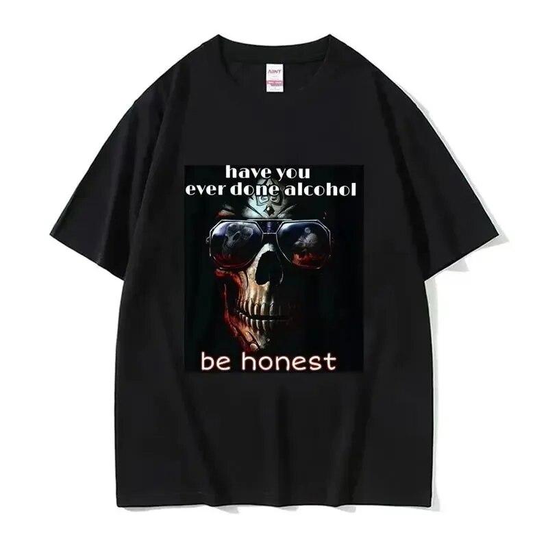 Bojím se mluvit s ženami Trička Hard Skeleton Meme Unisex Ženy Potisk Tričko Bavlněné tričko Oversized Tričko s krátkým rukávem