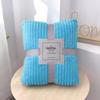 Thick Striped Flannel Fleece Blanket - Super Soft Throw for Office, Yoga, or Gift