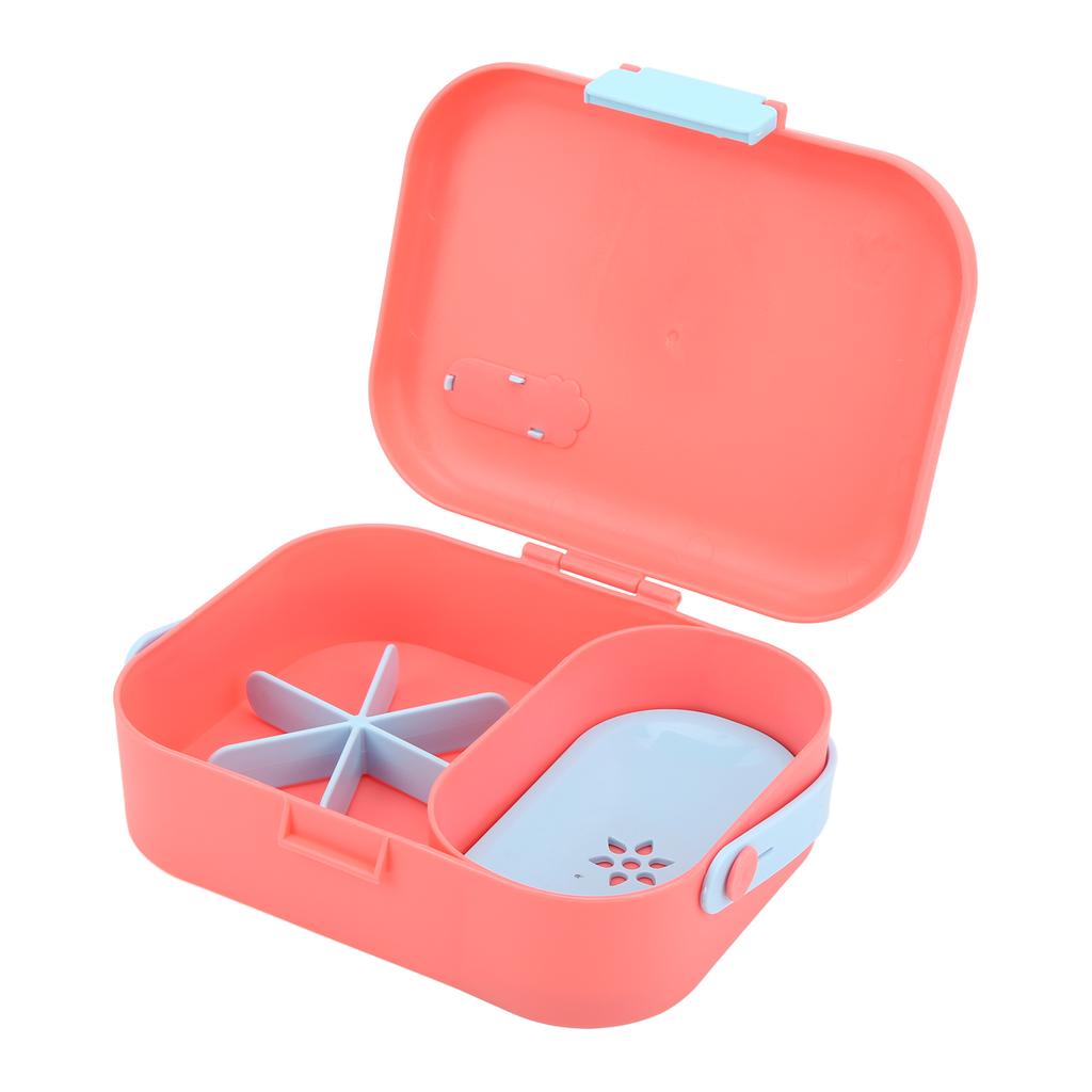 Pet Food Box Double Layer PP Toxic Free Prevent Leakage Carrying Dog Bento Box for Outdoor TravelPink