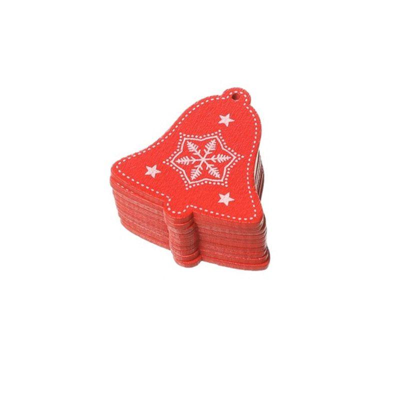 10pcs Christmas 5cm Tree Wooden Decor Xmas Home Hanging Ornaments Pendants Gift