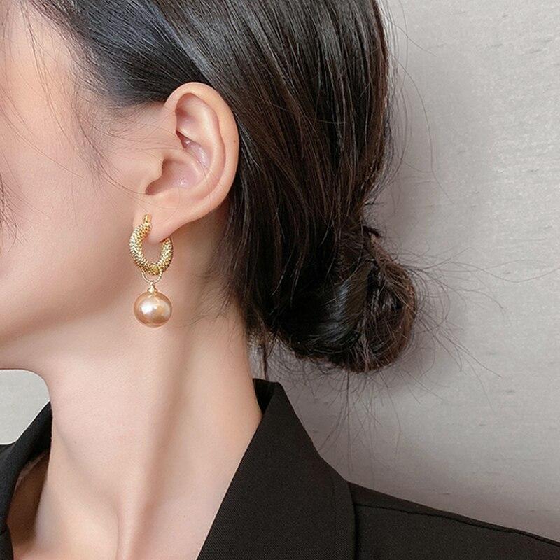 Einfache Vintage Simulierte Perle Baumeln Ohrringe Für Frauen Elegante Mode Wasser Tropfen Anhänger Ohrring Schmuck