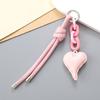Cute Bag Charm Pendant Keyring Love Heart Braided Rope Keychain Bag Charm for Backpack Purse Handbag Decorations