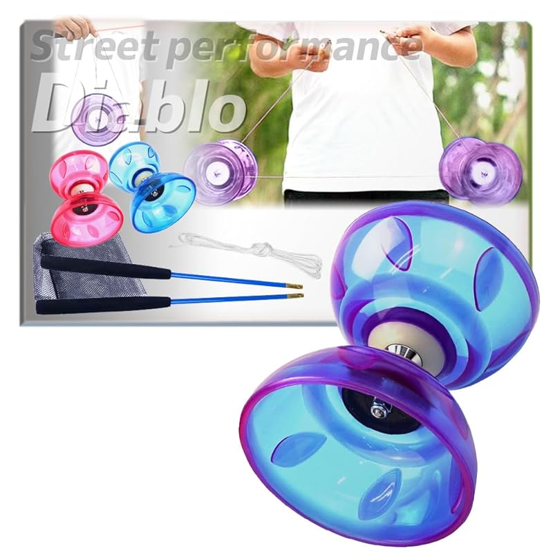 Uni estela Easy to Use Diabolo, Chinese Spinning Tops, for Street Performances and Juggling, Even for Beginners (Purple)