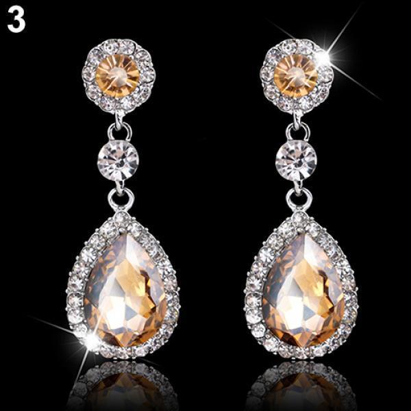 

Женские роскошные серьги-гвоздики с каплевидной люстрой и стразами, ювелирные изделия в подарок шампанского