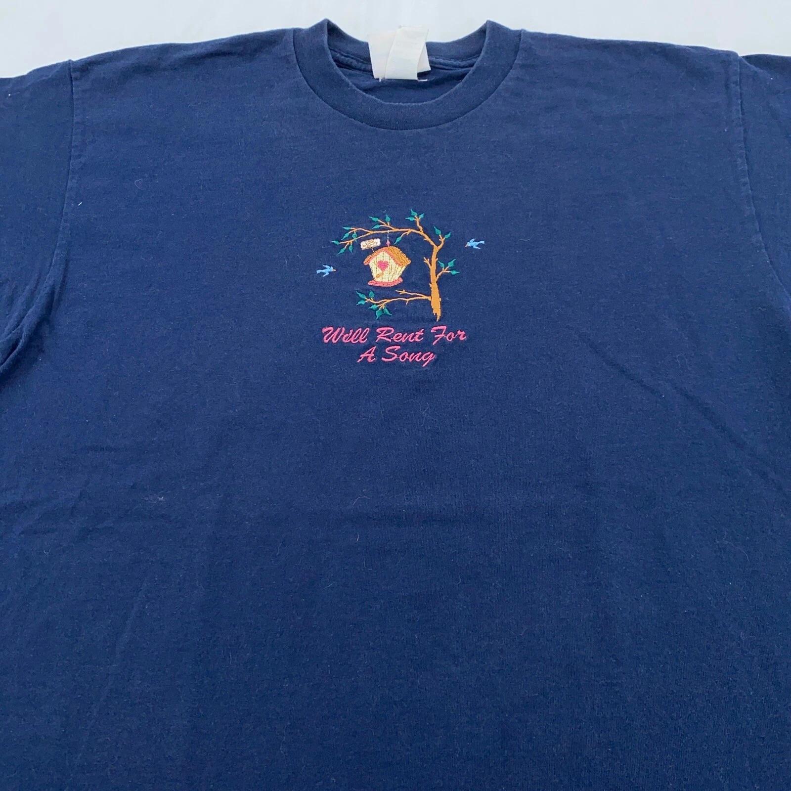 

vintage 90s BIRD HOUSE WILL RENT FOR A SONG T-Shirt LARGE Audubon nature 4XL