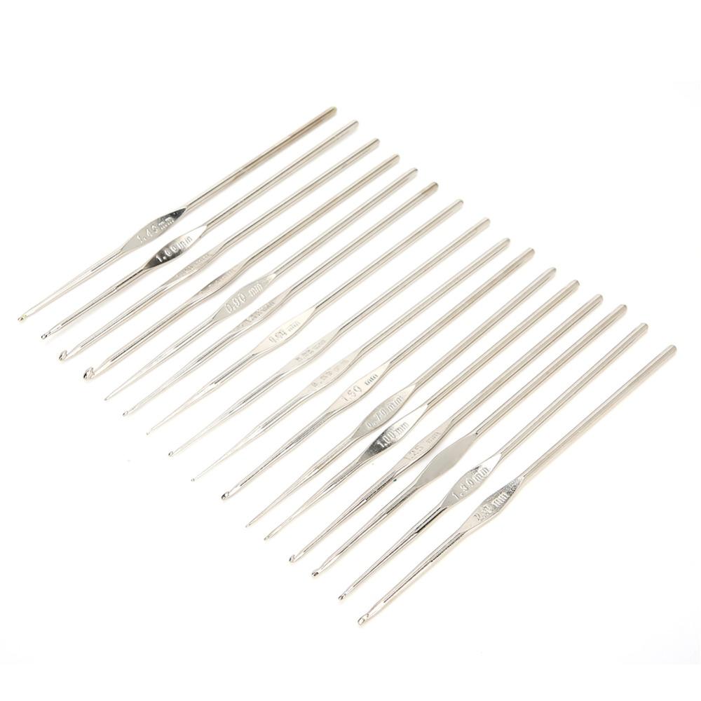 16pcs Thread Crochet Crochet Hook Set Small Size Metal Crochet Stitching Tools DIY Craft