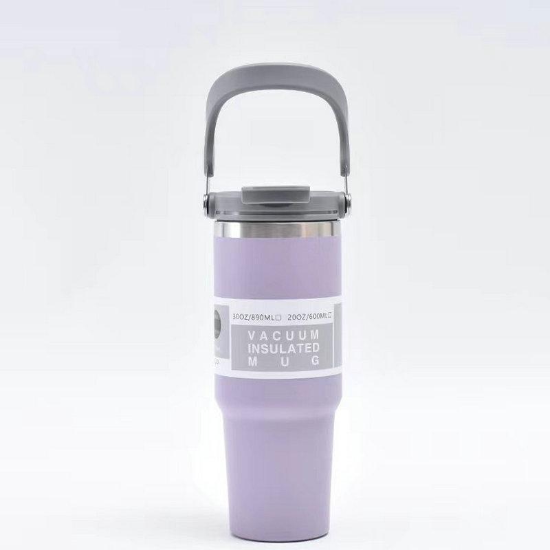 

900ML/30oz Vacuum Insulated Mug, BPA Free Tritan Material, Suitable for All Models on The Market, with Handle and Leak-proof Lid 901-1000ml фиолетовый