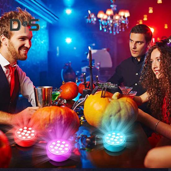 LED Pool Lights Set with Timer Function Remote Control IP68 Waterproof 16 Colors 3 Modes Rechargeable Underwater Pool Lights