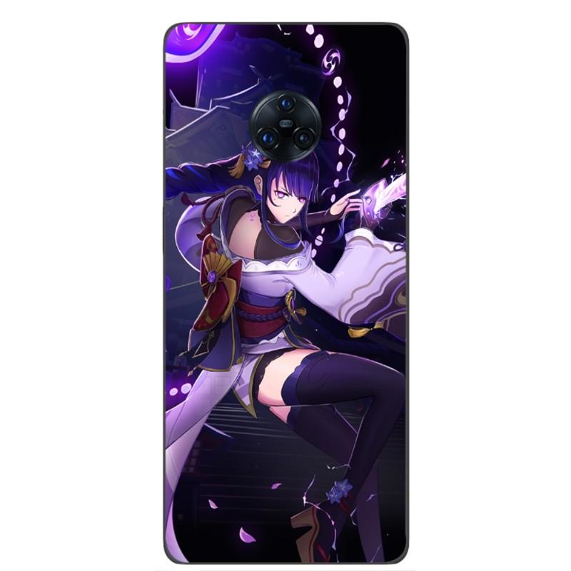 Genshin Impact Raiden Shogun Phone Case For VIVO Y95 Y93 Y31 Y20 V19 V17 V15 Pro X60 NEX Soft Black Phone Cover