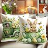 Easter Pattern Home Decor Pillow Cover Bedroom Living Room Sofa Decoration Polyester Cushion Cover With Zipper