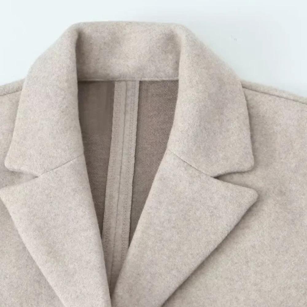 Women Fashion Solid Open Stitch Long Trench Coats Vintage V-Neck Full Sleeves Female Chic Lady Outfits
