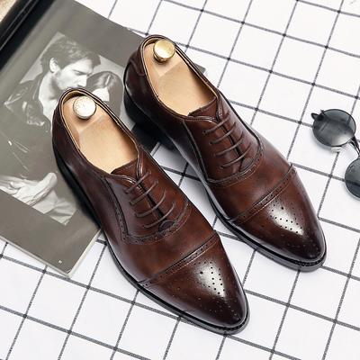 Zapatos Brogue Hombre Formal Moda Negocios Zapatos de Hombre Cuero Casual Oxford Para Hombre Marrón Vestir Elegante Hecho a Mano Calzado de Vestir
