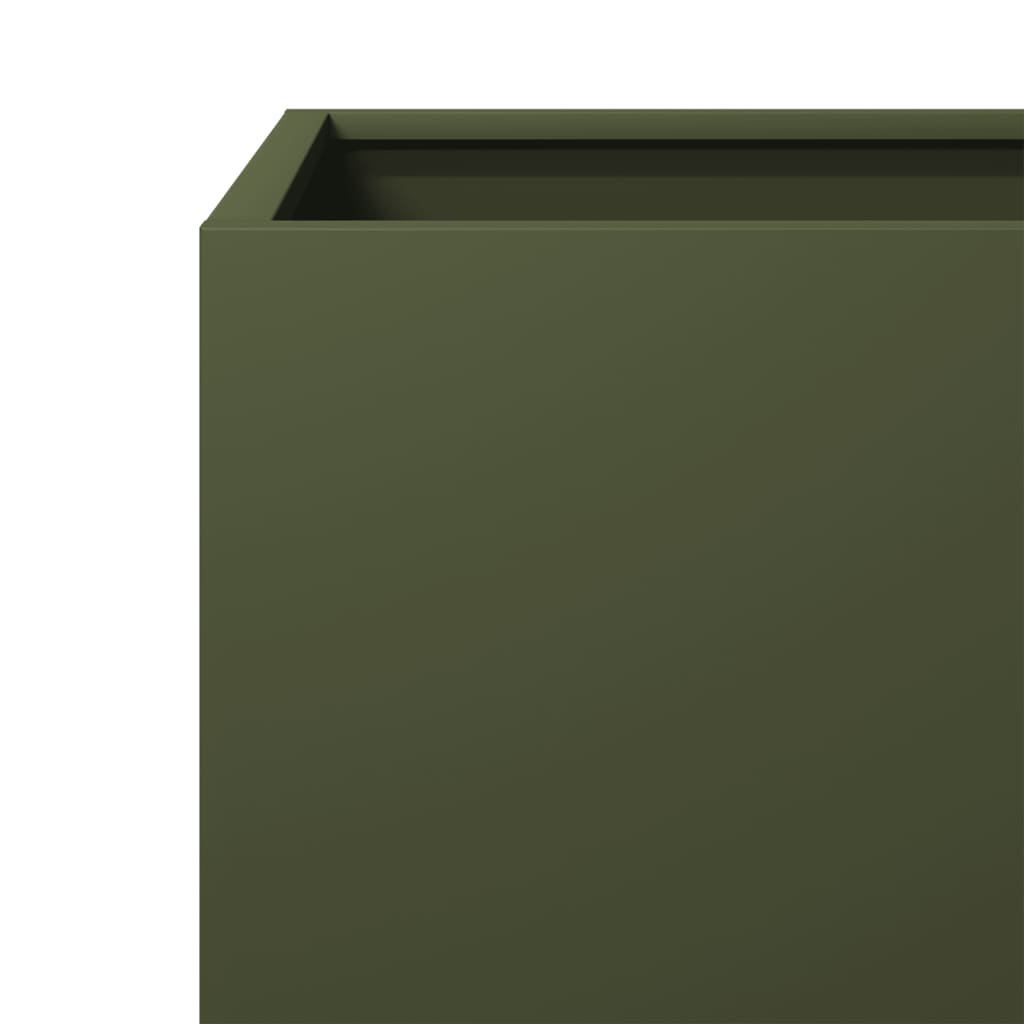 Vidaxl Garden Planter, Olive Green, 40X40X40 Cm, Steel