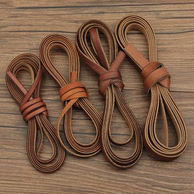 Řemeslná taška na šperky Hovězí kůže kožený proužek Leathercraft DIY kožené ploché lano
