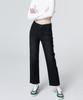 MALOUPE 9124 Crop Straight Denim Pants (Black)