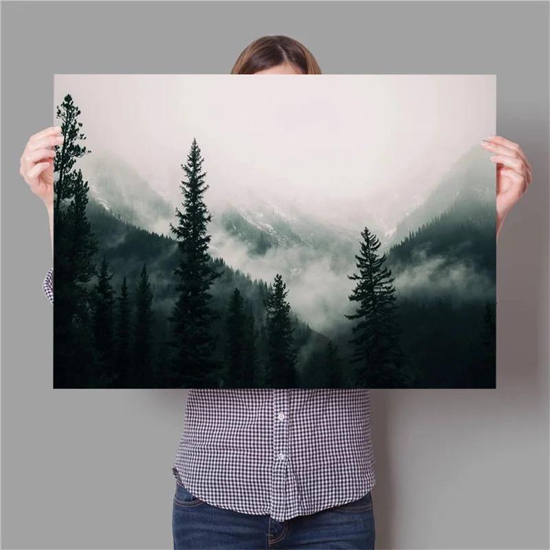 Modern Beautiful Nature Landsscape Canvas Painting Forest Mountain Lake Aurora Mural Prints Poster for Living Room Home Decor