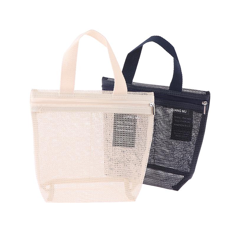 Mesh Makeup Toiletry Storage Bags Handbags Portable Travel Washing Body Shower Tools Organizer Hanging Cosmetic Organizer Pouch