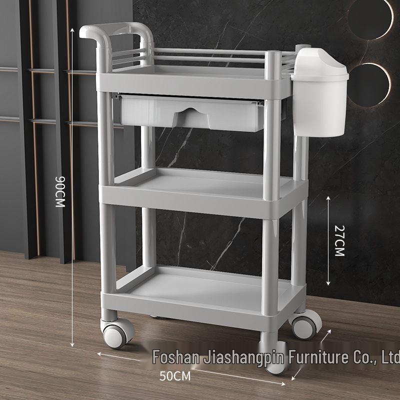 Compact Beauty Salon Trolley: Mobile Hand Push Storage Rack for Household Tools