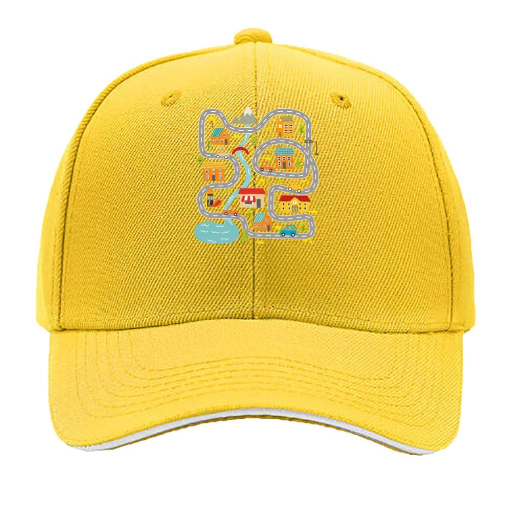 Dad Racing Play Road Cars Town Track Sandwich Baseball Cap Sun Cap Outdoor Workouts Hat