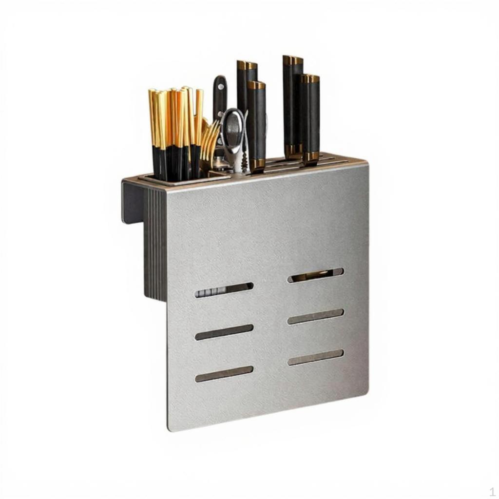 Holder Kitchen Organizer, Multifunctional Chopsticks Rack Gunmetal 1H