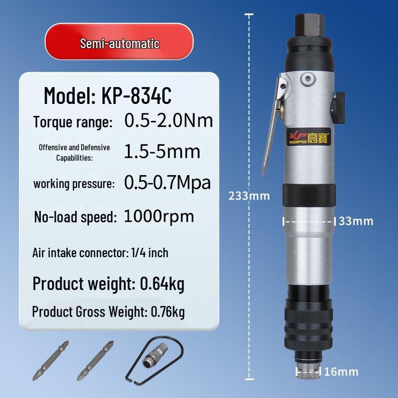 Gaobao Pneumatic Clutch Torque Screwdriver: Semi & Fully Automatic with Bits