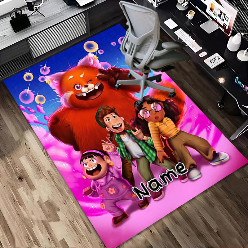 Custom Name Friendship Adventure Living Room Non-Slip Area Rug Soft Carpet for Bedroom Kids Playroom Sofa Office Home Decor Doormat