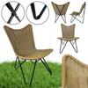 Ohrensessel Bequem Boho Wohnzimmer Balkon Terrasse Natürliches Rattan Rimini