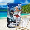 1pc Sword Art Online2 Beach Towel, Beach and Seaside Swimming Pool Equipment, Fashion Pattern, Rectangular, Travel Essentials