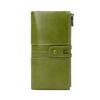 Women's Wallet Oil Wax Leather Double Zipper Long Wallet New Retro Clutch Bag