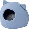 Petio Cool and Relaxing Cat Bed with Cushion and Cat Ear Dome Cool Blue HNA,