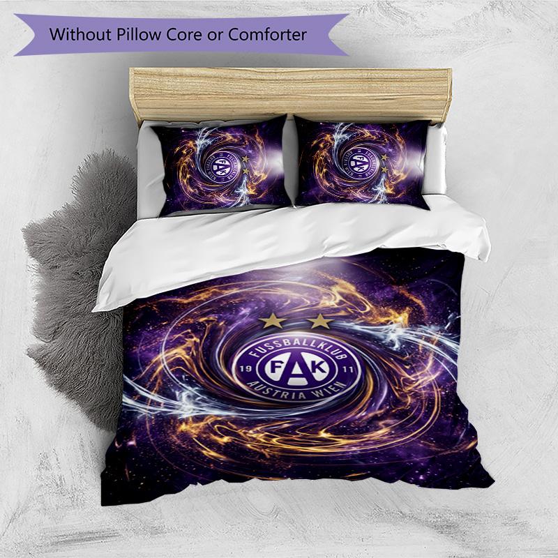 Austria Wien FC Printed 3PCS Bedding Set Breathable Duvet Cover with Pillowcases Decorative Bed Linen for Bedroom Home