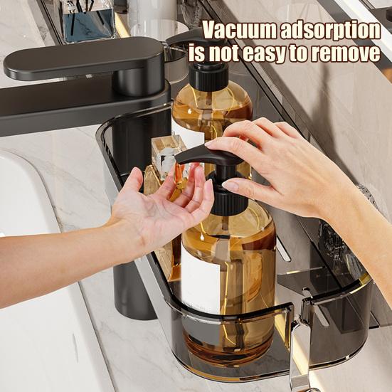 Kitchen Sink Faucet Organizer Storage Rack Strong Load-bearing Easy To Install Suction