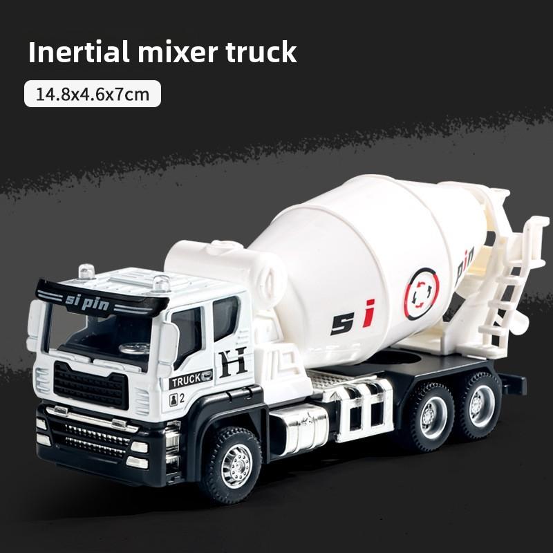 Crane Excavator Mixer Truck Engineering Vehicle Model With Inertia Alloy Construction For Kids Play And Collecting