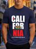 2026 New Arrival 100 Cotton Tshirt California Republic Bear Red Star State Flag Eleunisext Print Crew Neck Casual Tee
