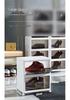 Large Capacity Folding Storage Cabinet with Wheels - Multi-layer Organizer for Snacks & Clothes