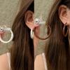Vintage Yadan style autumn and winter Maillard drop glaze square earrings women's fashion earrings circle earrings show face small stud earrings
