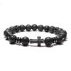 100% Natural Volcanic Lava Bracelet Black Zirconia Braclet New Simple Fashion Cross Braslet Hematite Gift for Boyfriend