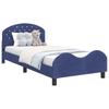 Children S Bed Frame with Headboard Police Blue 80 X 200 Cm Velvet