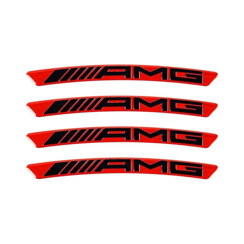 GLC GLB 4pcs AMG Emblem Car Wheel Sticker Rims Cover Decal Accessories For Mercedes Benz Brabus Smart Maybach W204 GLC CLA W20