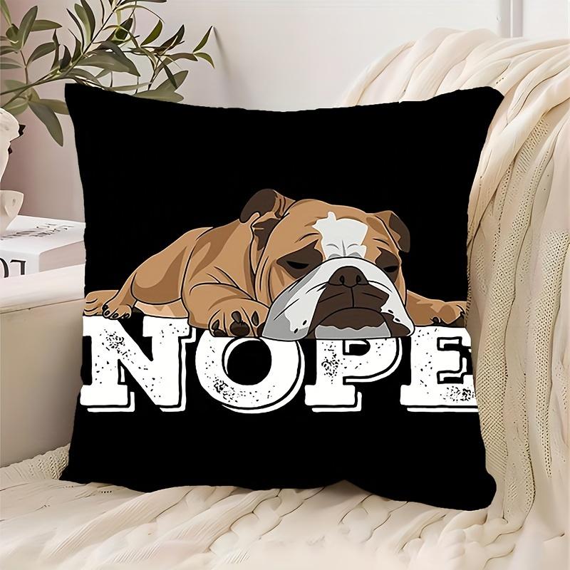 Chic English Bulldog Throw Cushion Covers Chair Living Room Pillowcase Cozy Zipper Sofa Pillow Covers Bedroom Indoor Home Decor
