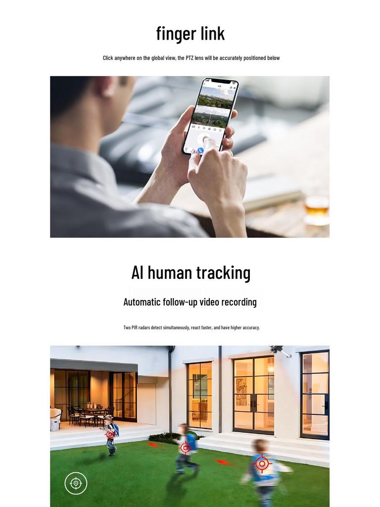 Triple-Lens Solar Surveillance Camera with Remote Two-Way Intercom and HD Mobile Phone Connectivity for Outdoor Use