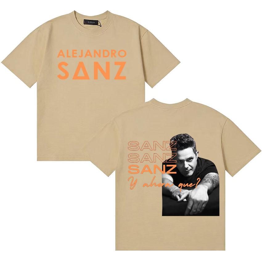 Rapper Alejandro Sanz Mode Sommer T-Shirt Unisex Damen Harajuku Stil Baumwolle Kurzarm T-Shirt Musikliebhaber T-Shirts Streetwear